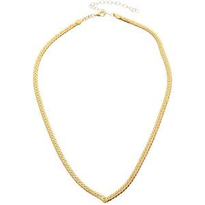 Meshmerise 18K Over Silver Herringbone Choker Necklace, Yellow